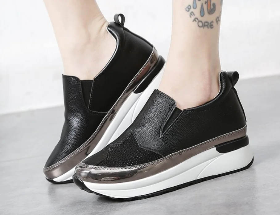 

Women's Shoes Made of Genuine Leather Large Size 35-43 Slip-on Loafer Shoes Women Damping Non-slip Flat Shoes