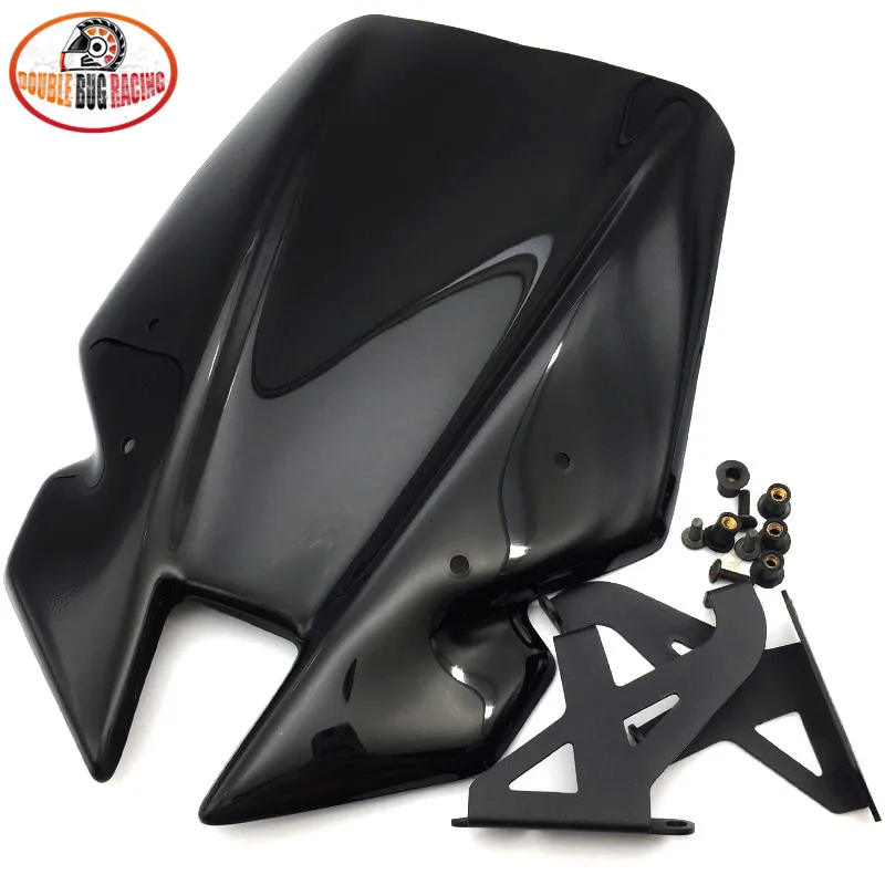 black Мотоциклетное ветровое стекло Дефлектор козырек Viser для Yamaha MT09 MT-09 17 FZ-09 FZ09- MT 09 17 до 19 лет - Цвет: black