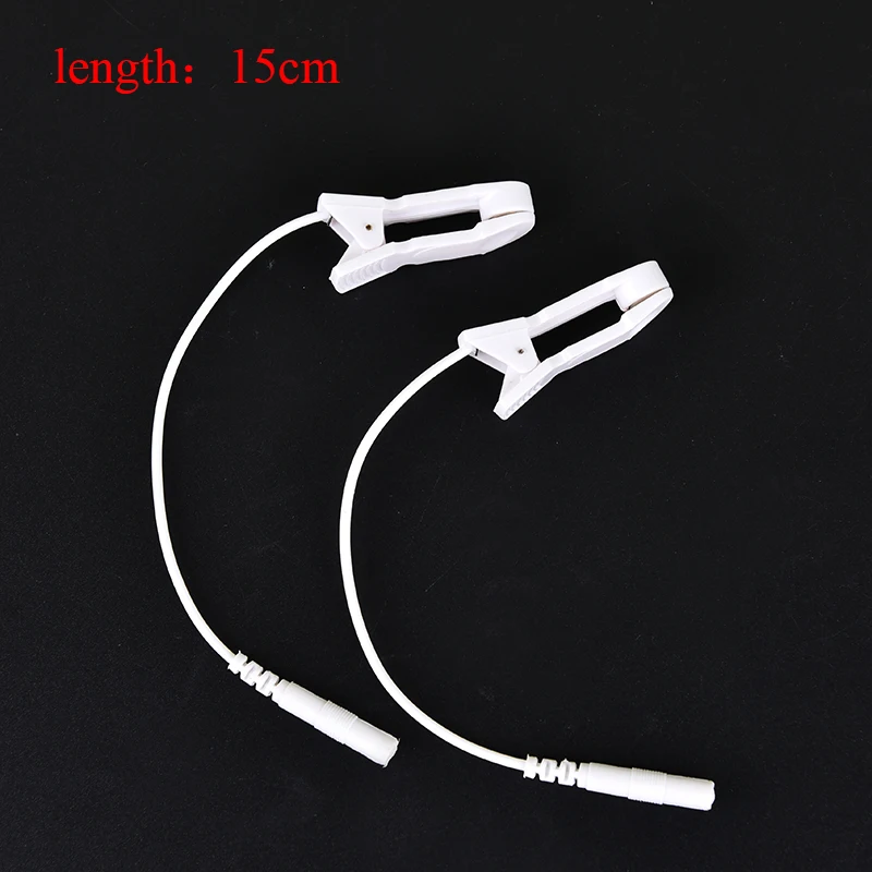 

2pcs Electrode Ear Clips Breast Nipple Ear Pain Relief Clip Tens Electrode Lead Wire Connecting Cable Sleeping Aids Earclips