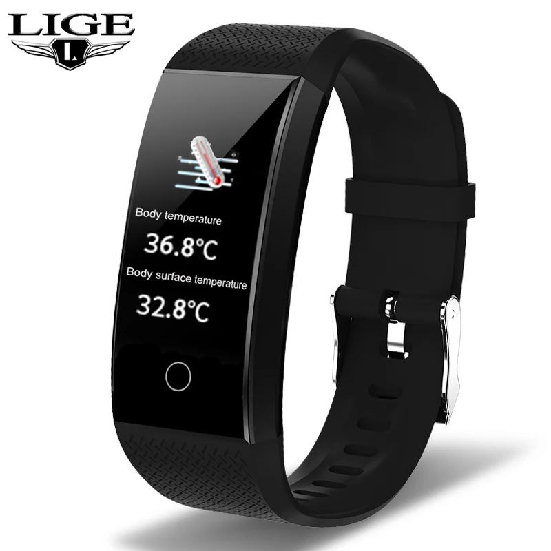 LIGE новые IP68 водонепроницаемые умные часы для мужчин и женщин мониторинг