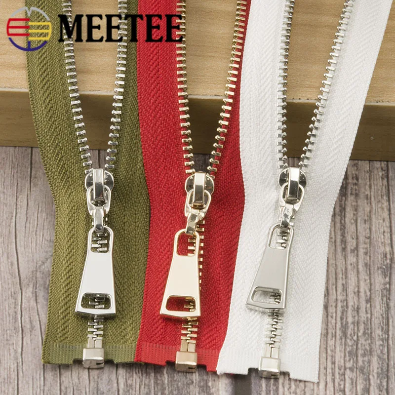 Meetee 1/2 шт 3 #40 см автоматический металлический замок на молнии золотые серебряные