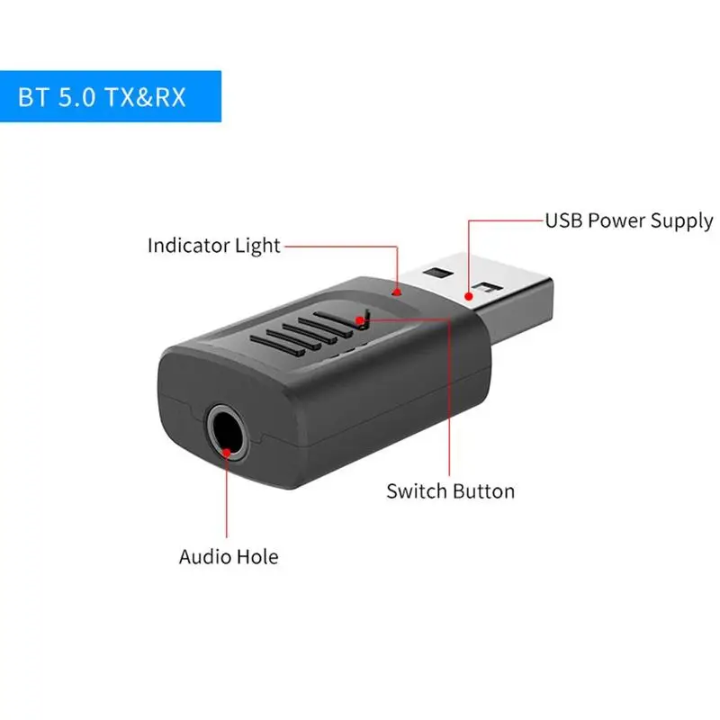 Bluetooth 5 0 аудио передатчик приемник 4 в 1 USB Компьютер ТВ Музыка Аудио для ПК