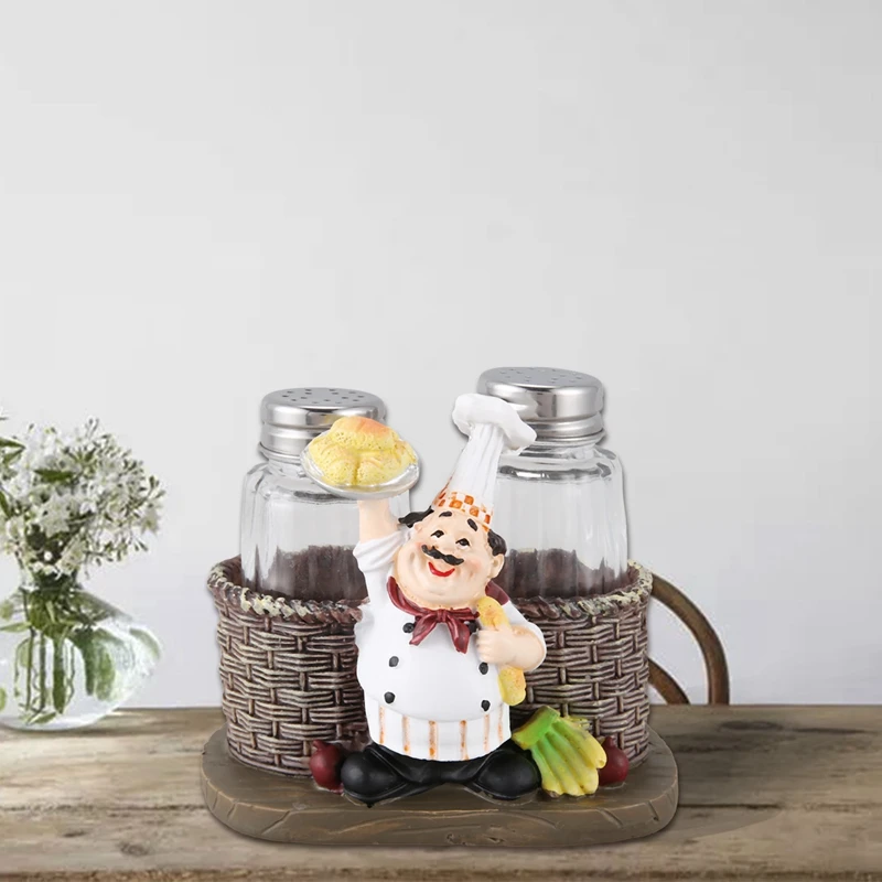 Милый шеф-повар украшения для бутылок с перцем повар из смолы двухслойный