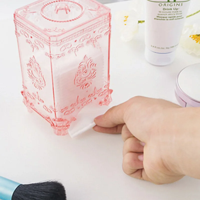 1 шт. Настольный ящик для хранения ватных дисков прозрачная коробочка из пластика