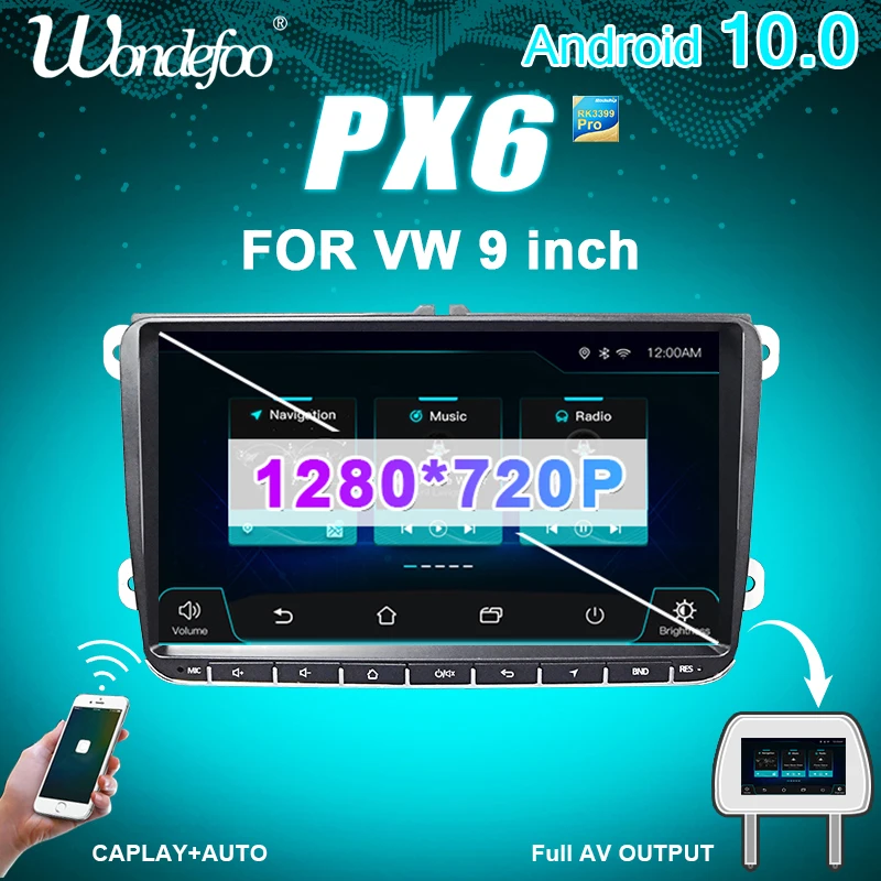Автомагнитола PX6 стерео система на Android 10 для Seat Altea VW Volkswagen Passat B7 CC GOLF 5 6 Polo Tiguan