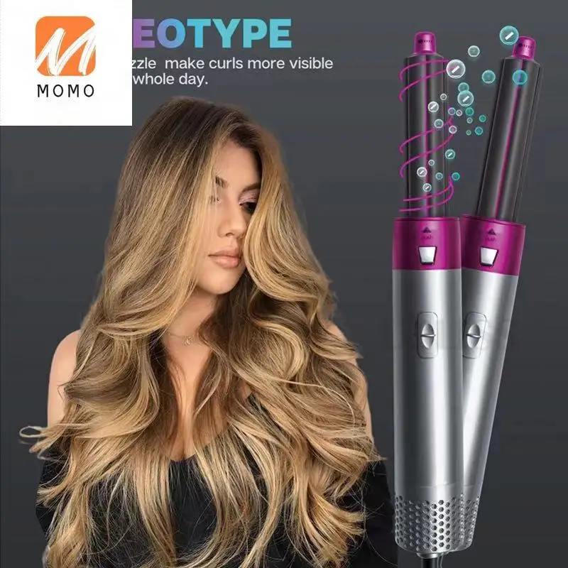 

Barber shop professional 5 in 1 hair straightener curler ion electric hot wind blow dryer hair brush roller