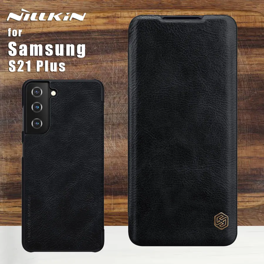 

Nillkin For Samsung Galaxy S21 Plus 5G case qin Leather Pu full 360 Phone Case Protective Back Cover For Samsung S21 +