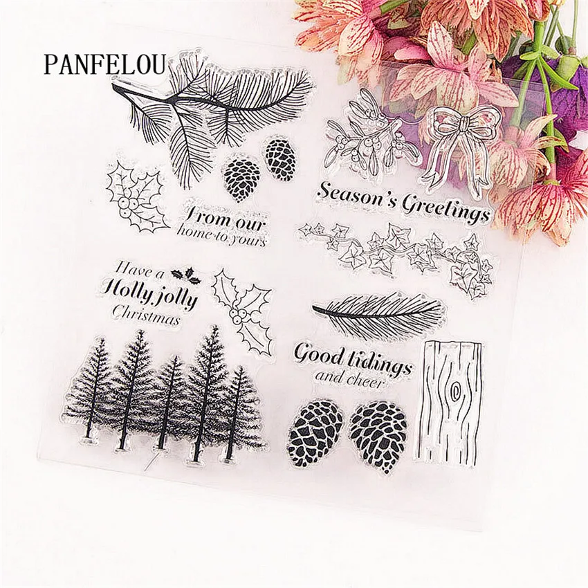 PANFELOU 14 5*15 5 сосновый лес прозрачные силиконовые резиновые штампы для