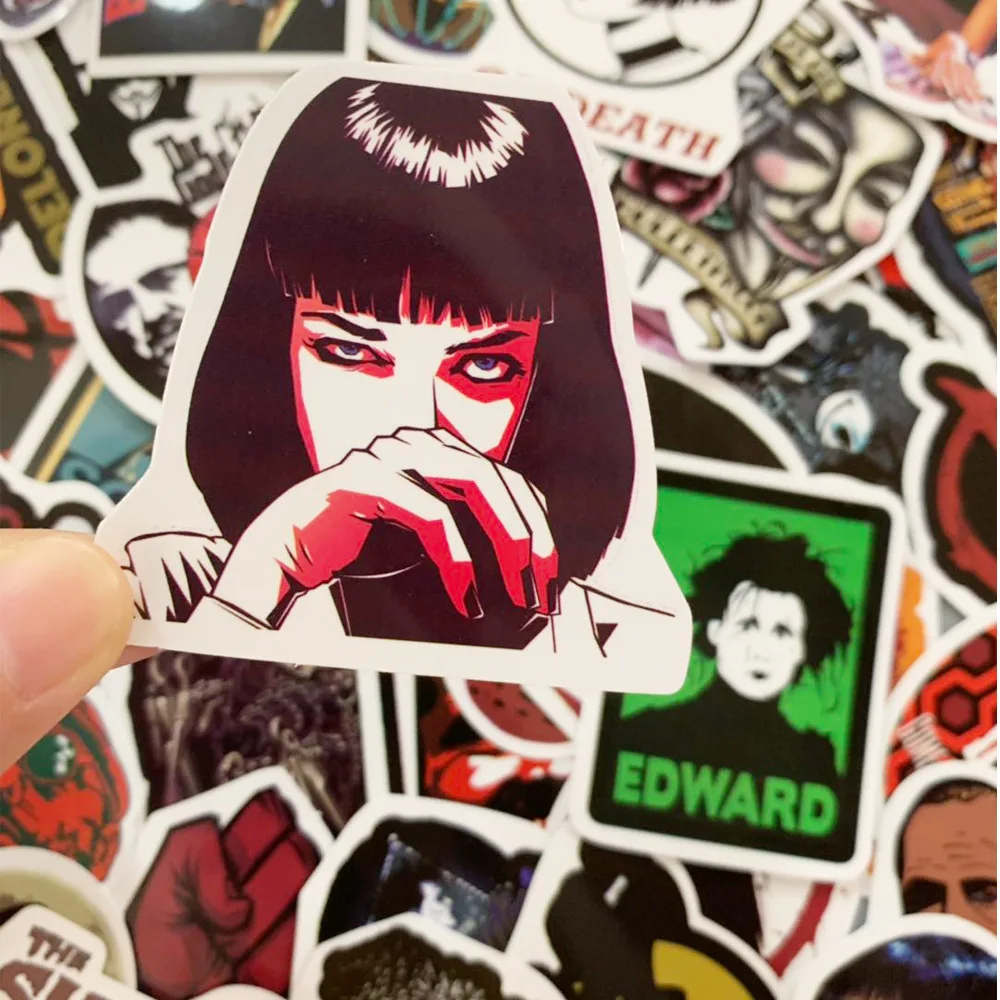 

50pcs/Pack Classic Movies Leon Kill Bill Pulp Fiction The Shining Stickers For Luggage Laptop Phone Skateboard Bike Wall Decals