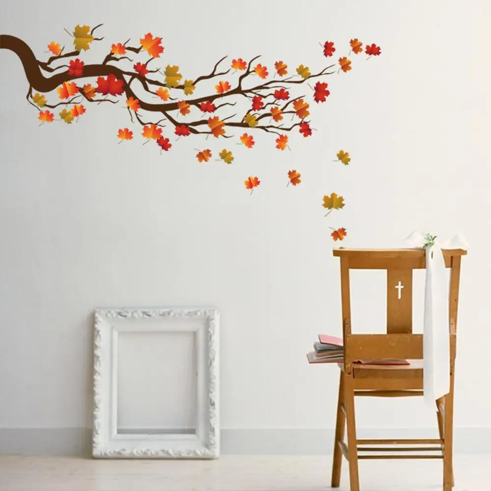 

Maple Leaf branches Wall Sticker bedroom living room sofa background decorations home wallpaper Mural stickers