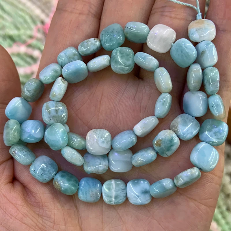 

8mm Natural Blue Larimar Beads 15'' Square DIY Loose Beads For Jewelry Making Women Beads Bracelets Necklace Earring Gift