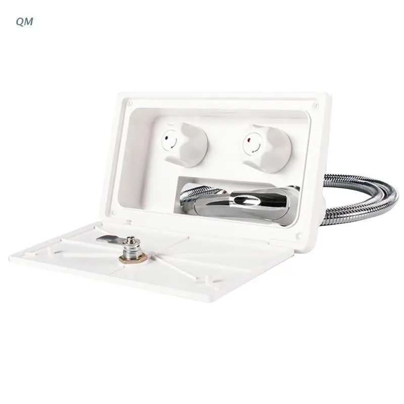 

White/Black RV Exterior Shower Box Kit with Lock Boat Marine Camper Motorhome Caravan Accessories 13MF