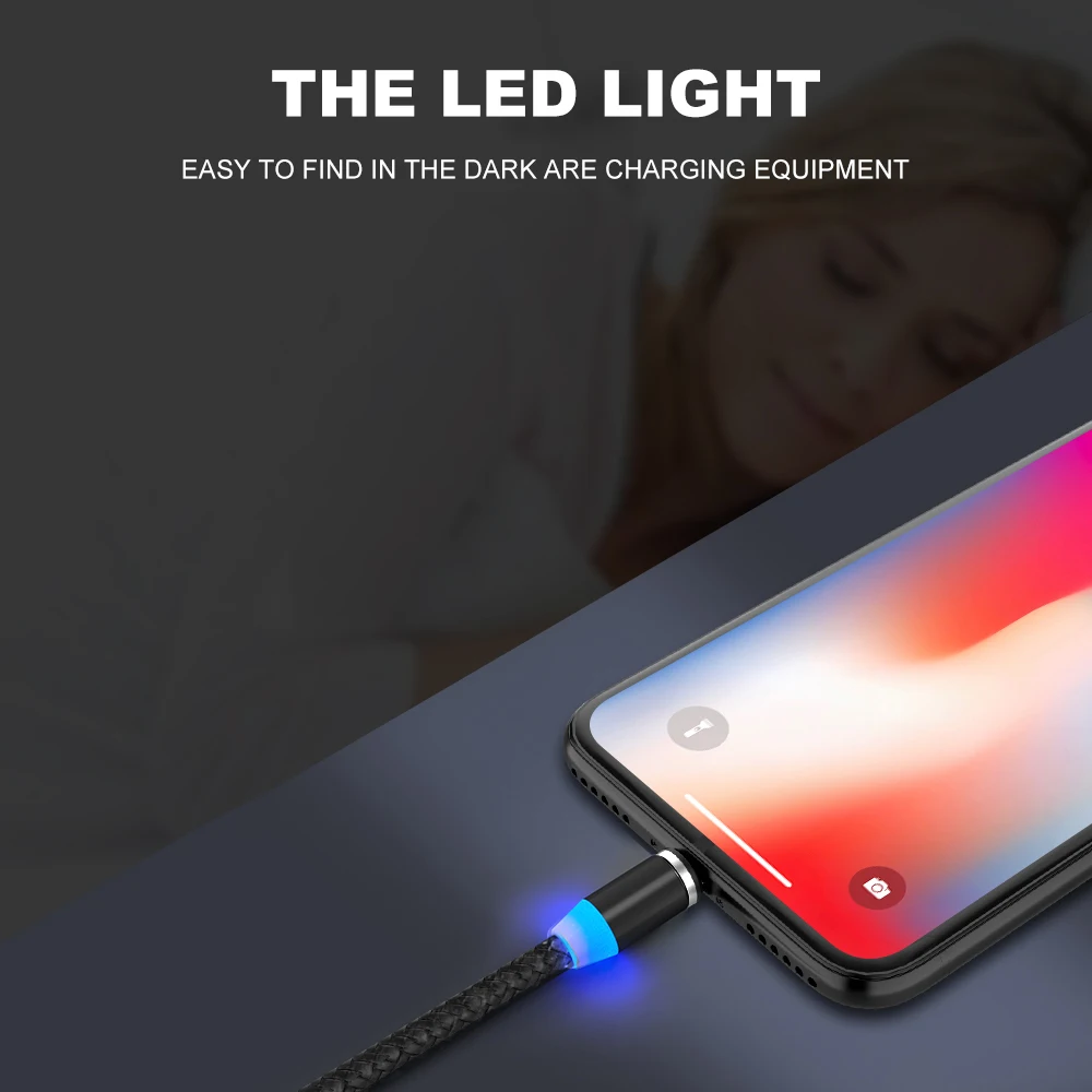 Магнитный кабель Vanniso Micro USB с нейлоновой оплеткой, кабели для мобильных телефонов samsung s8, Xiaomi mi9, USB C, Microusb, светодиодный, магнитный, зарядное устройство