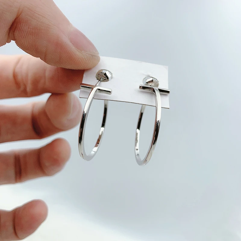 100% логотип S925 стерлингового серебра серьги серебро Цвет высокое качество для