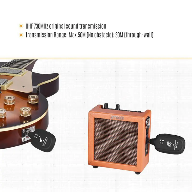 a8 wireless guitar system 4 kanäle wireless gitarre sender empfänger gebaut in wiederaufladbare für elektrische gitarre bass violine fr