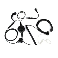new military police equipment throat mic air tube headset for kenwood f48 3207 walkie talkie cb radio