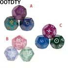 3 шт Многоцветный 12-сторонние смолы кости Астрология Таро Созвездие Гадания и предсказания