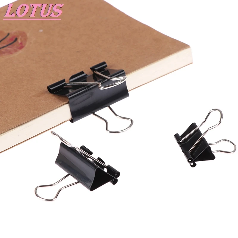 

Black metal binding clip 19mm/ 25mm/ 32mm Paper clips for notes Office supplies Binding safety clips 10pcs