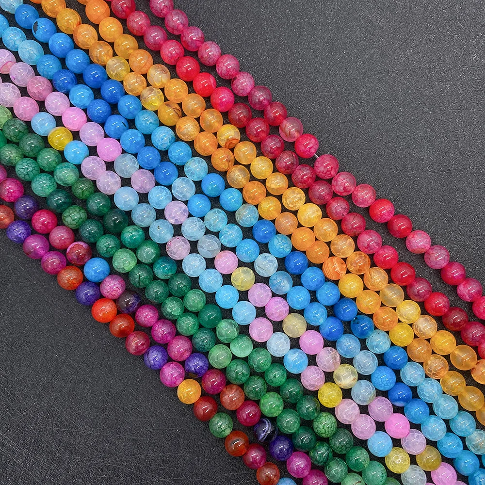 

Smooth Faceted Agate Beads Fashion Loose Spacer Beads Natural Stone Dragon Pattern Agate Bracelet Earrings DIY Accessories