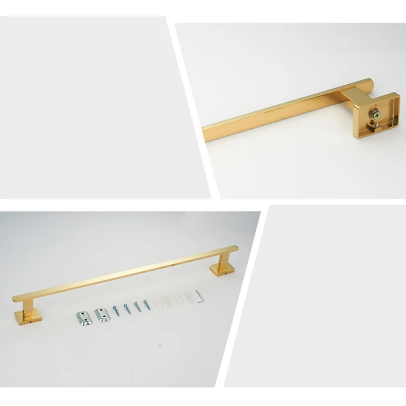 

New Gold Towel Bar Chrome Bathroom Accessories Modern Bathroom Fitting Wall Mounted