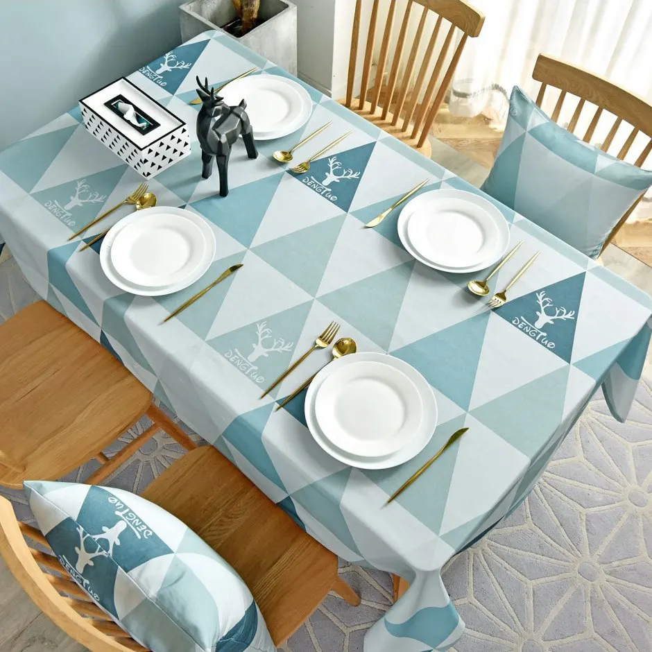 Скатерть с геометрическим рисунком прямоугольный декоративный кухонный