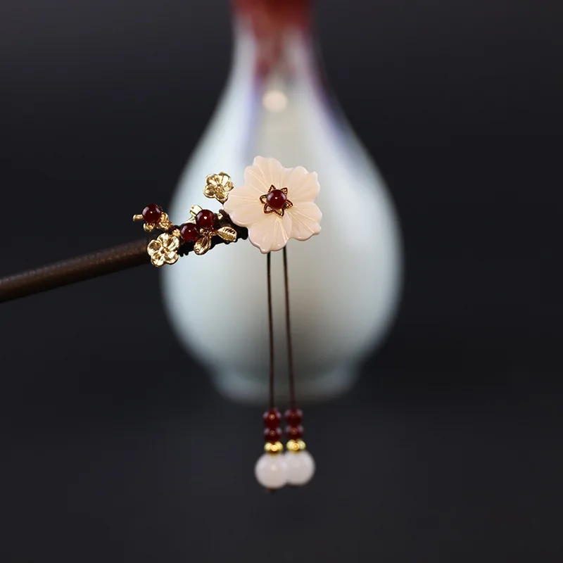 NiuShuya ручная работа китайский Винтажный Зеленый лист цветок заколка для волос