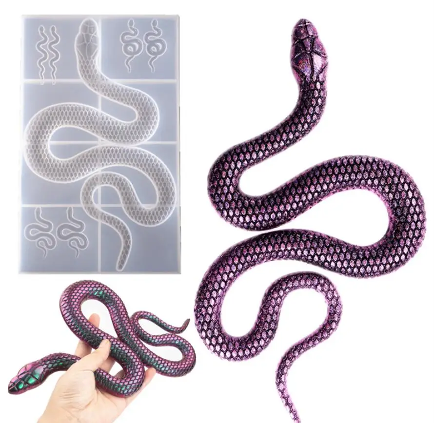 

DIY Crystal Epoxy Resin Mold Large Snake Mirror Silicone Mold For Resin