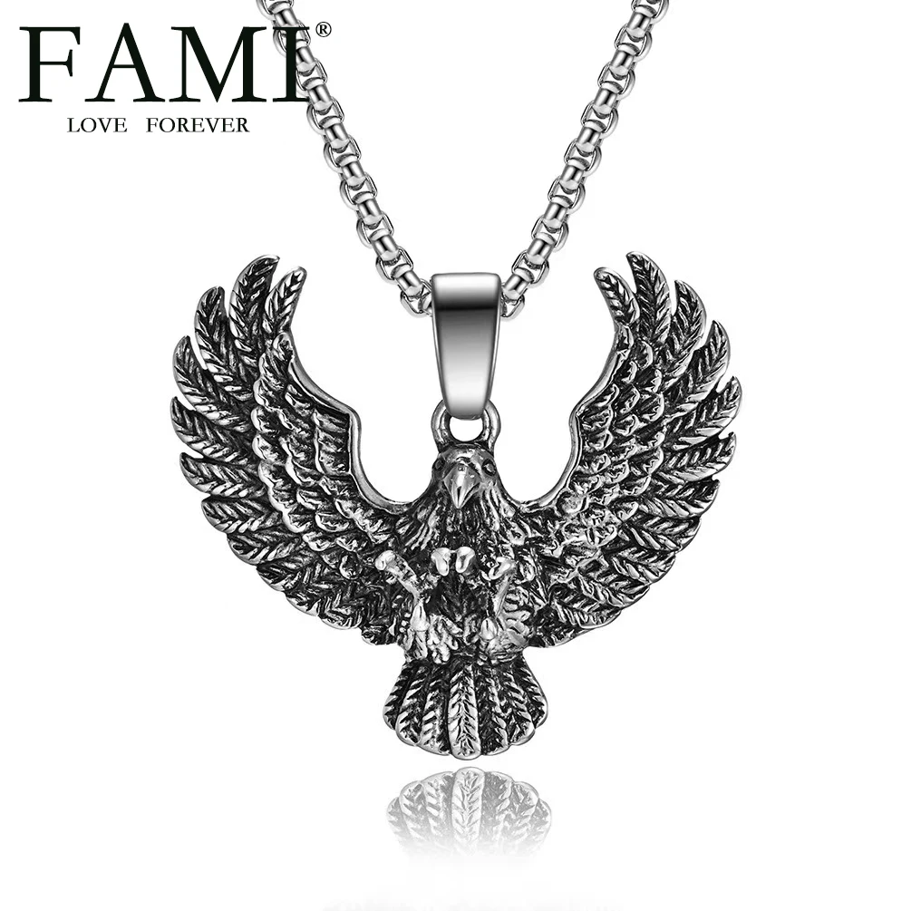 Ожерелья FAMI из нержавеющей стали ожерелье в ретро-стиле виде орла титановой