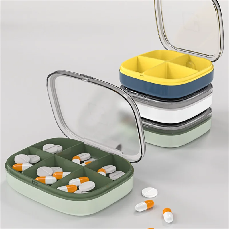 

4/6 Slot Grids Portable Pill Cases Travel Dispen Storage Container Drug Tablet Dispenser Container Moisture-proof Pill Box