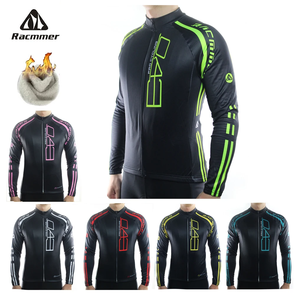 

Racmmer 2021 Cycling Jersey Winter Long Bike Bicycle Thermal Fleece Ropa Roupa De Ciclismo Invierno Hombre Mtb Clothing #ZR-18