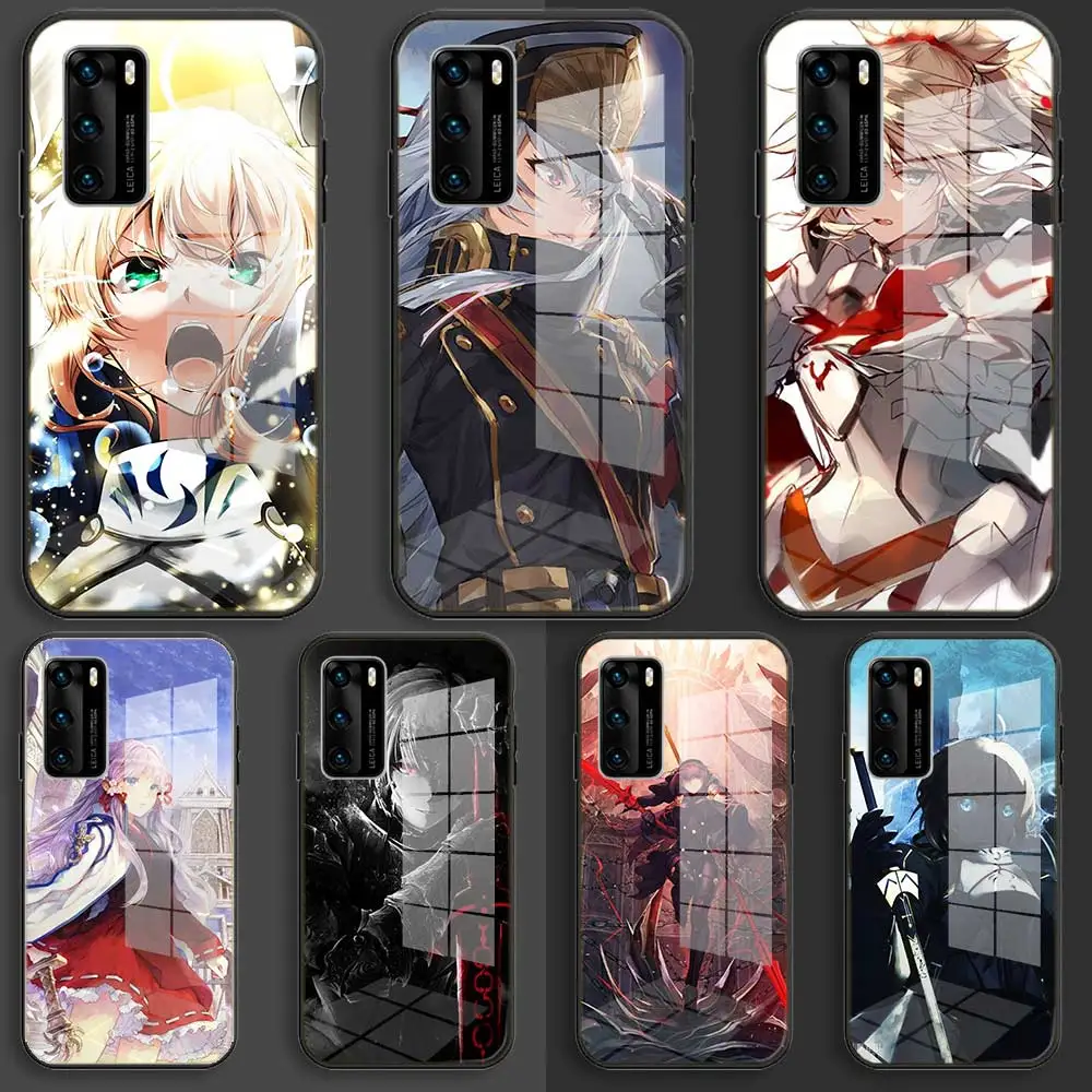Мягкий стеклянный чехол для Samsung S22, S21, S20, S11, S10, S9, S8 Plus lite, 10e fe, чехол из ТПУ, черный чехол, серия Fate, Grand girl, аниме
