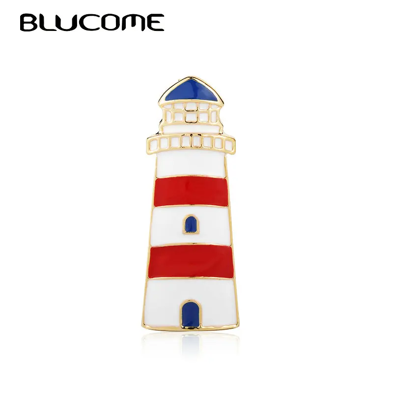Blucome изысканный ветряная мельница Маяк Форма Броши для женщин дети эмаль маленький шарф из денима рубашка с пряжкой значок подарок нагрудные булавки