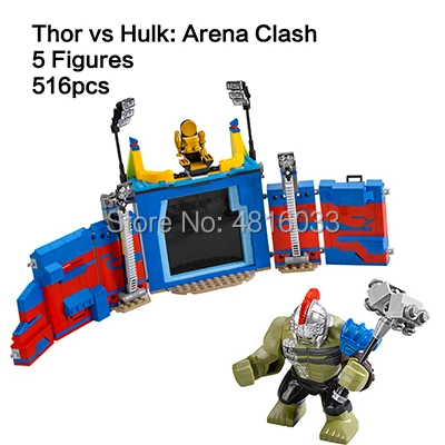 Marvel Супергерои Мстители 4 эндигра Sanctum Minifigs фигурки танос Человек-паук Доктор Стрэндж строительные кубики, детские игрушки в подарок - Цвет: Thor vs Hulk