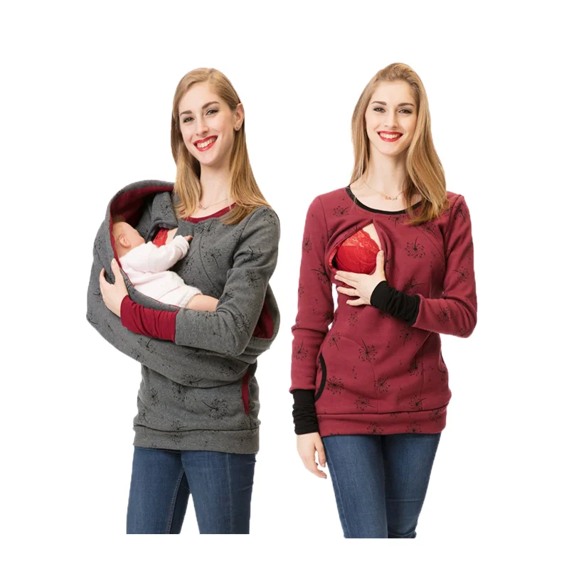 

New Maternity Nursing Hoodie Sweatshirt Winter Autumn Pregnancy Clothes Pregnant Women Breastfeeding Sweater Shirts T Shirt Top