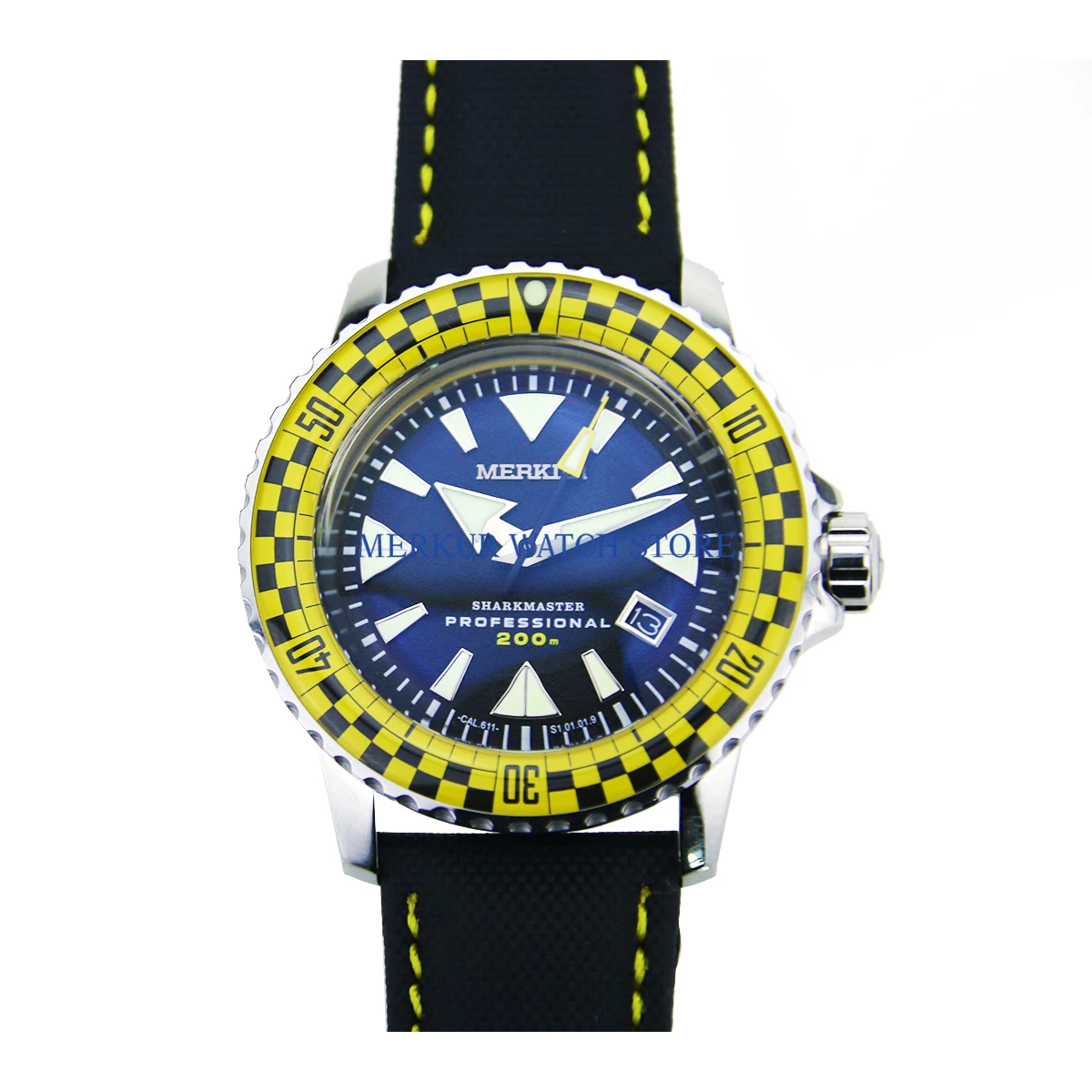 MERKUR винтажные часы Diver сапфир ралли рамка стекло C3 Супер светящаяся Акула мастер Япония движение 200 м WR Военный Спорт