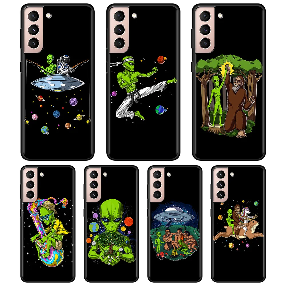 

Space Alien UFO Phone Case For Samsung Galaxy S20 S21 FE Ultra S21 S20 S10 S9 S8 Plus S10Lite S10e S7Edge Note 20 Ultra 10plus