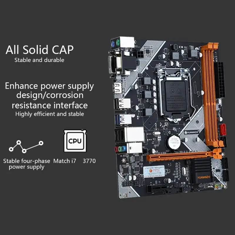 Huananzhi B75 настольная материнская плата LGA1155 для i3 i5 i7 процессор поддержка ddr3 памяти