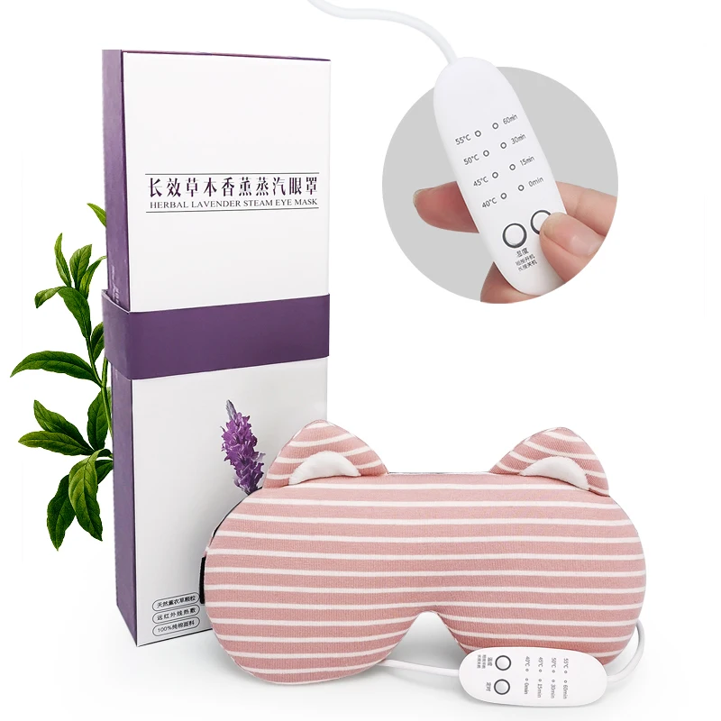 Pink Konmison USB паровой наглазник с подогревом, маска для глаз, против темных кругов, повязка для глаз, массажер для глаз, облегчение усталости, сон, путешествия, маска для глаз, маска для лица - Цвет: Pink