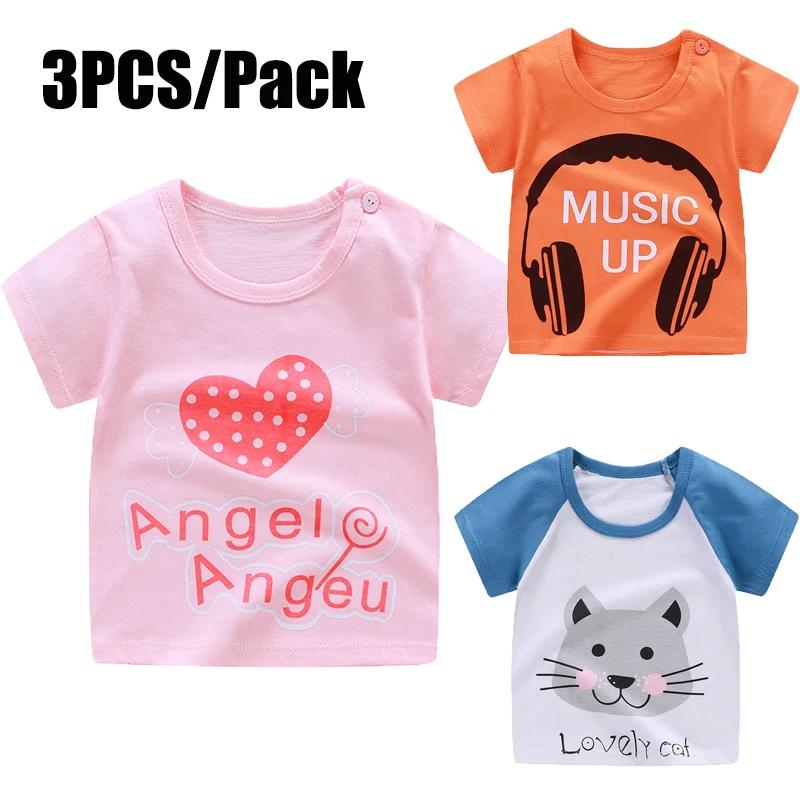 Летняя футболка для мальчиков и девочек 2020 Повседневная модная хлопковая с