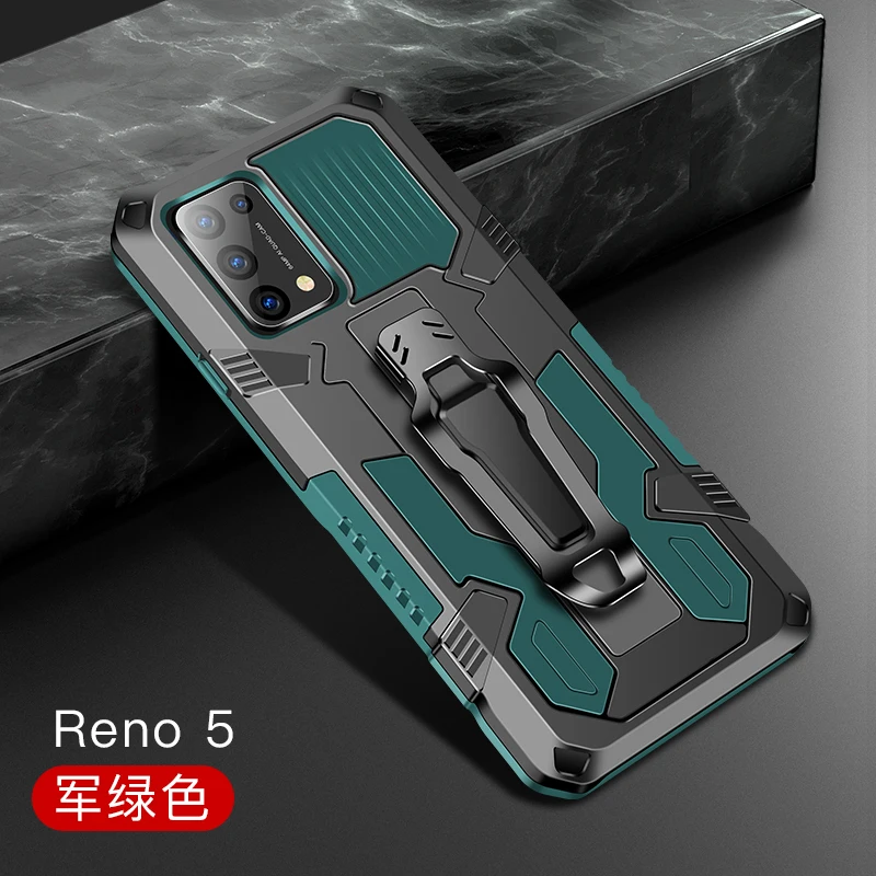 

Armor Case For OPPO Reno 5 Case Shockproof Belt Clip Holster Cover For OPPO Reno 5 4G 5G CPH2145 CPH2159 Coque Funda Capa