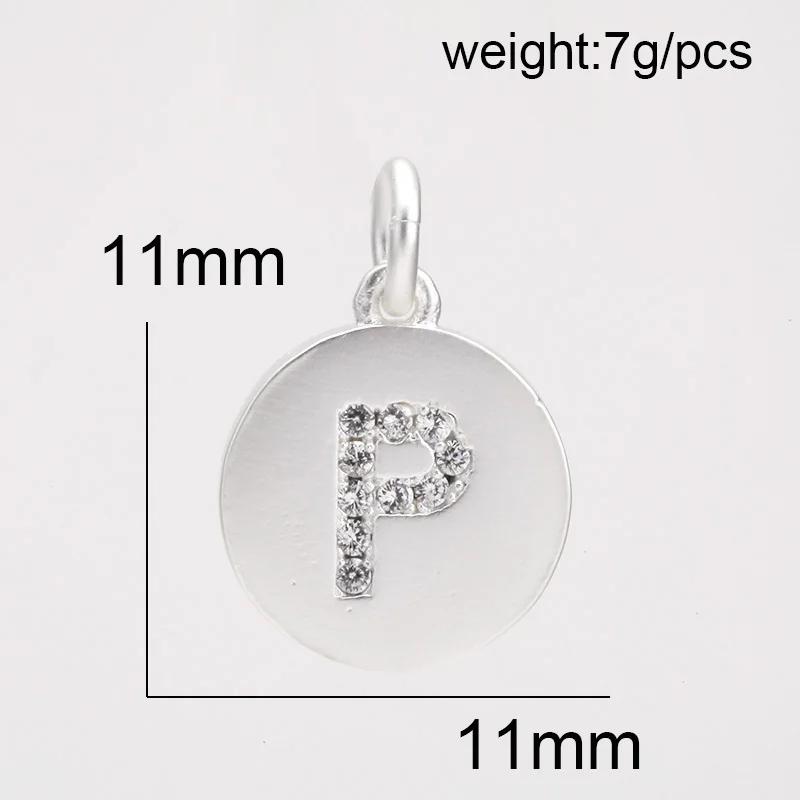 Шармы для изготовления ювелирных изделий серебристые Подвески с 26 буквами