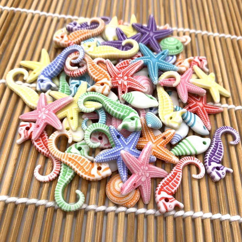 Новинка 20 г раковины морской звезды ракушки смешанные пластиковые бусины с