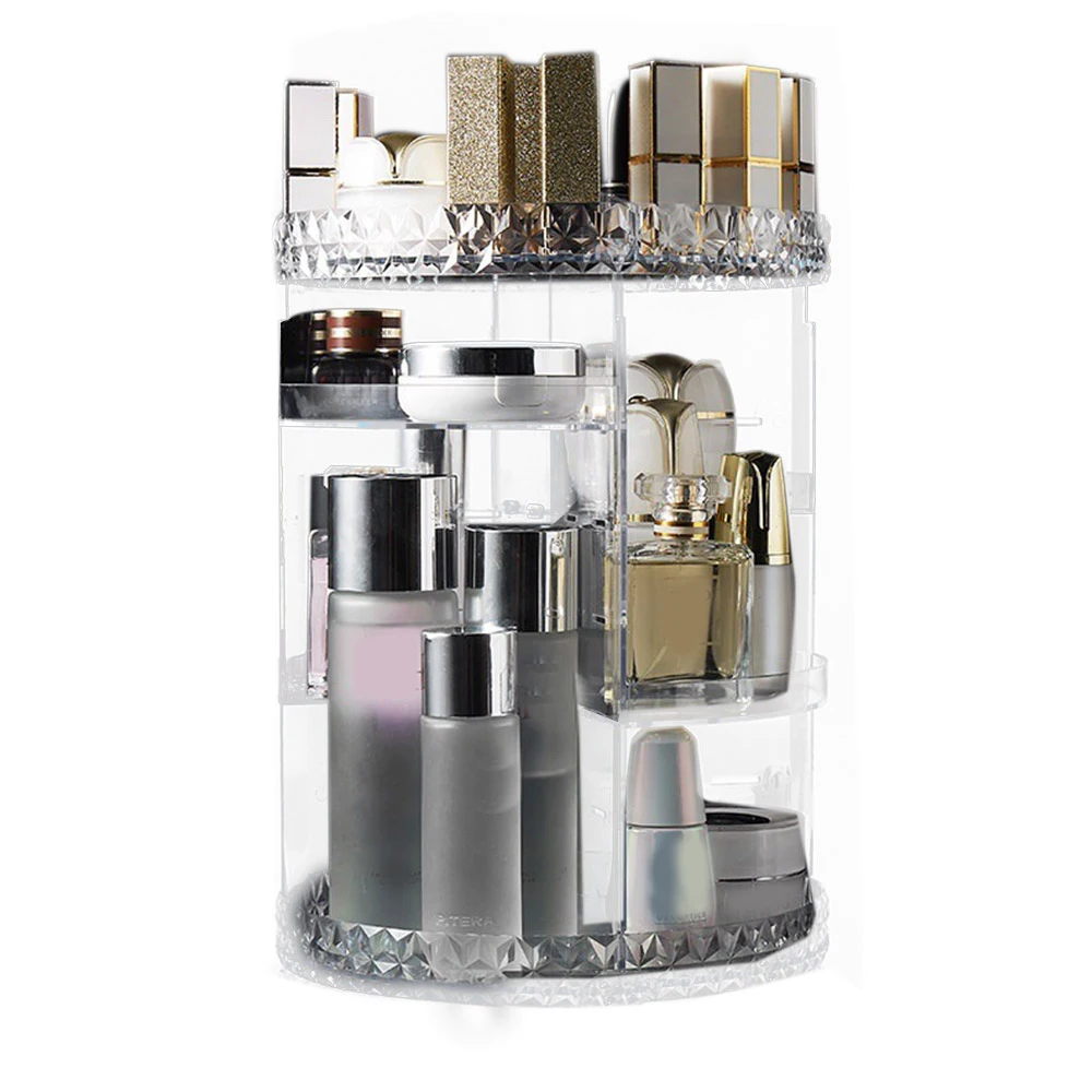 1 шт. пластиковая Поворотная Полка на 360 градусов для хранения косметики|Коробки и