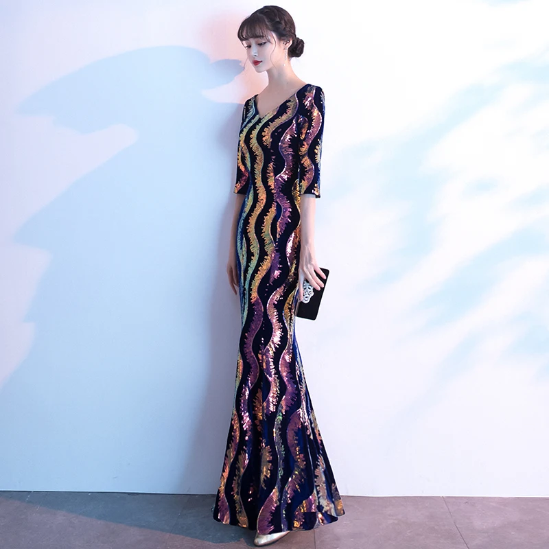Wei yin AE0261 Robe De Soiree новый стиль Роскошные вечерние платья с коротким рукавом 2020