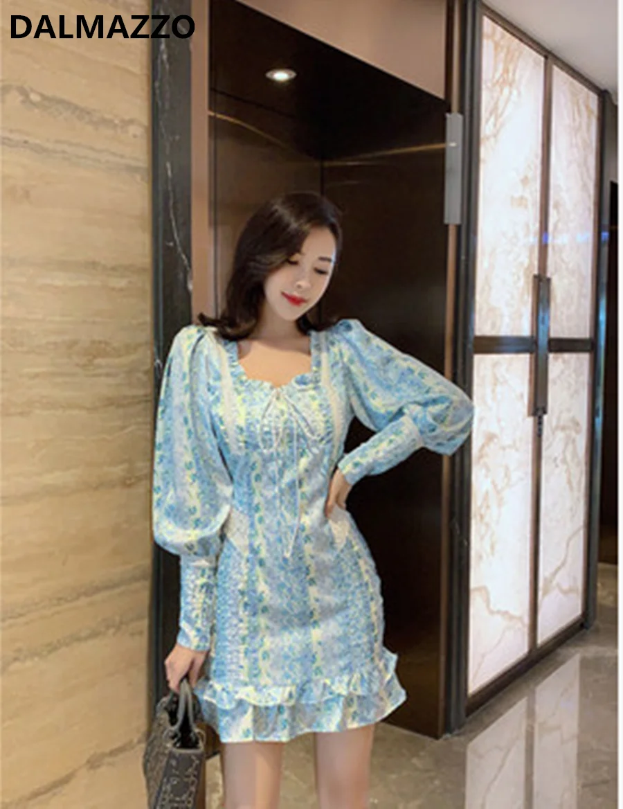 Женское облегающее мини платье с цветочным принтом кружевное лоскутное