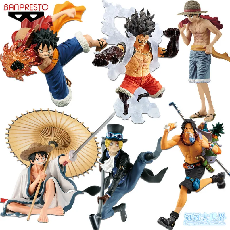 Bandai One Piece Luffy Ace Sapo Soron Nami Luo Binshan игрушка для украшения фигурки Модель Brinquedos|Игровые