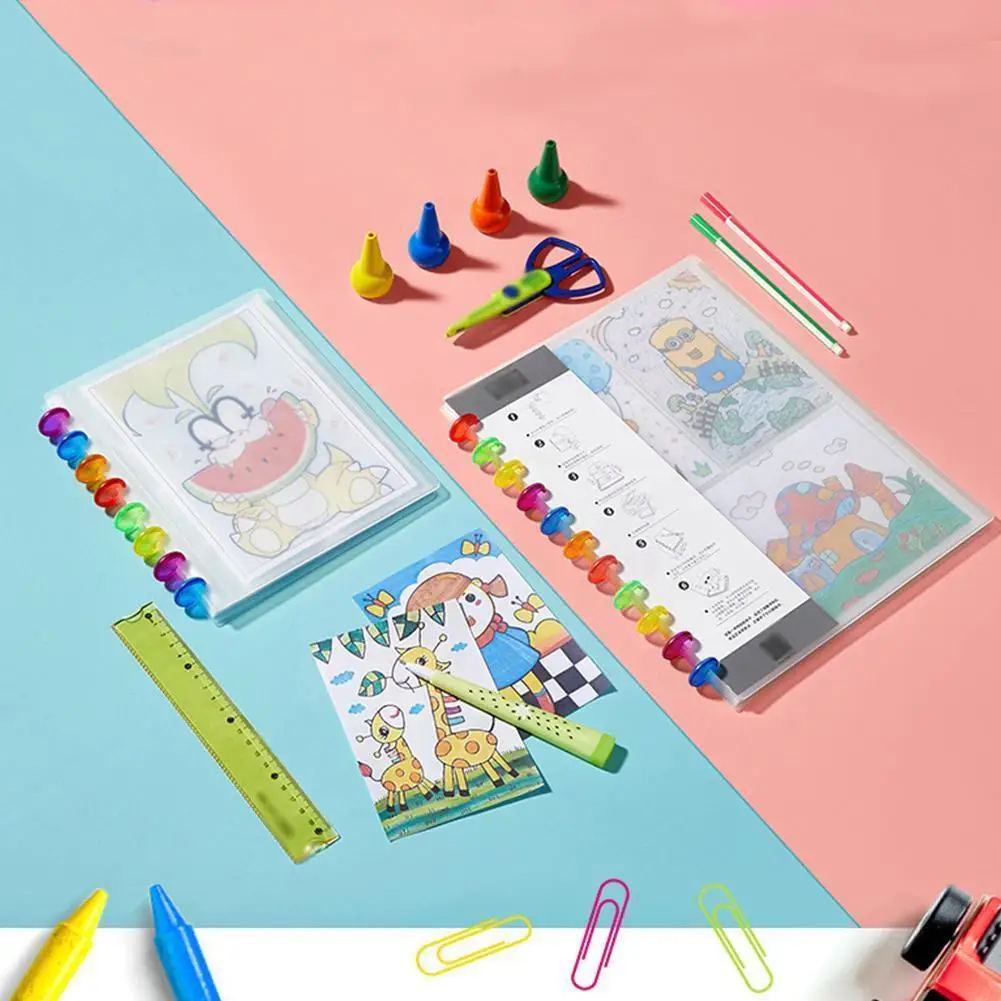 

A4/A5 Mushroom Hole Folder Information Display Book Cover Transparent Collection Certificate Pages 20/30 Loose-leaf Photos K6S9