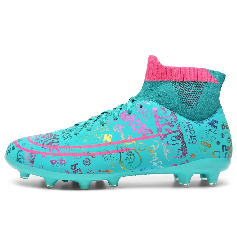 

New Children's Football Sneakers Lawn Trainer Hard Indoor Football Non-slip Shoes Universal Ankle Children's Soccer Shoes
