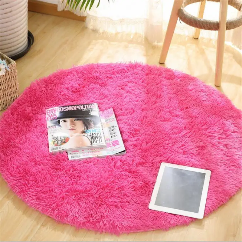 

Fluffy Round Rug Carpets for Living Room Decor Faux Fur Rugs Kids Room Long Plush Rugs for Bedroom Shaggy Area Rug Modern Mats