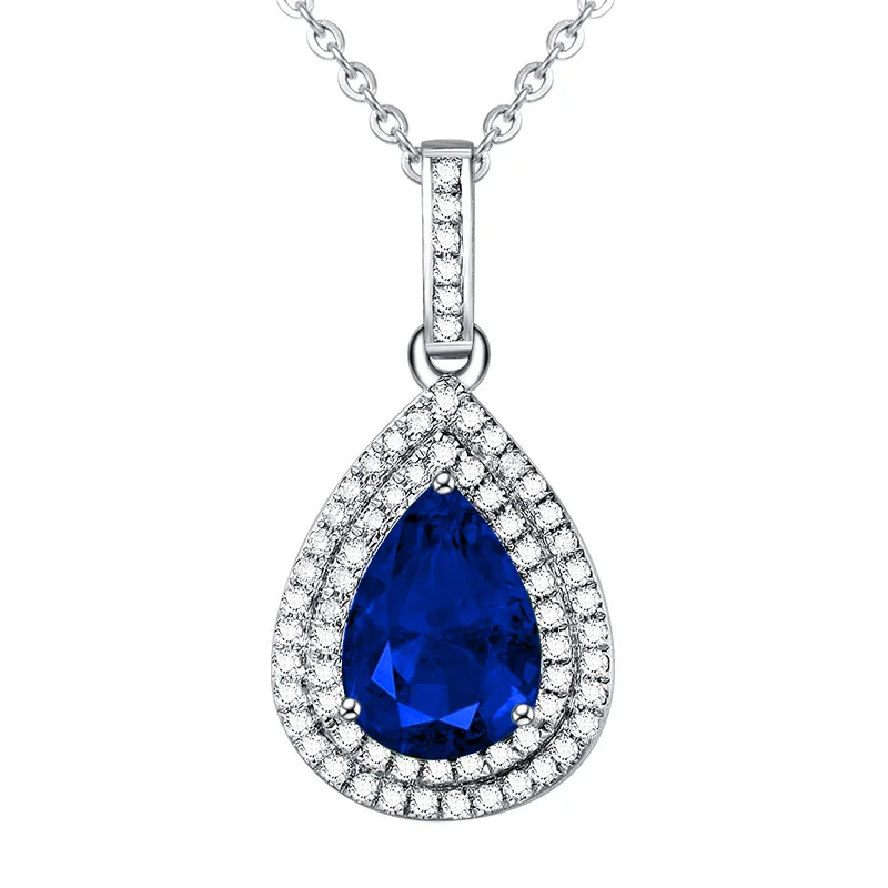 

Кулон женский из серебра 925 пробы, с натуральным сапфиром